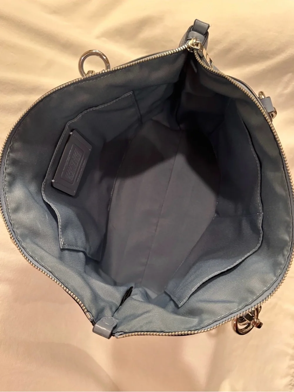 Coach f26917 Kelsey Slate Blue Gray small purse leather w/strap w/dust bag